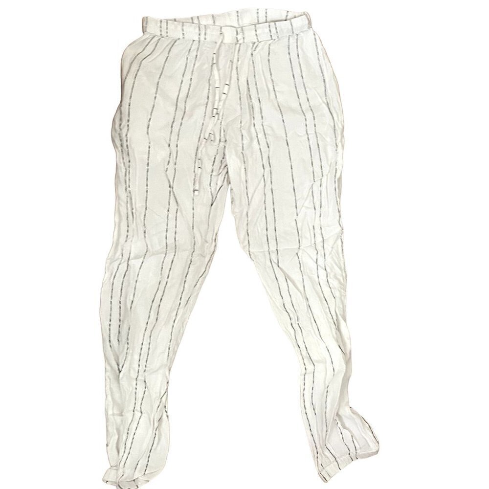 Etc black white striped casual‎ lightweight comfortable summer trousers pants